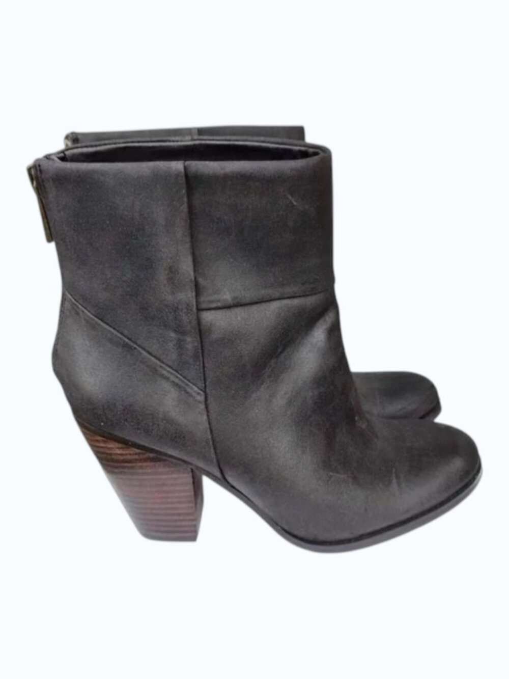 Anne Taylor LOFT Faux Leather Brown Booties/Ankle Boots Size 7.5